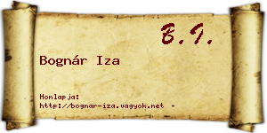 Bognár Iza névjegykártya