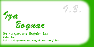 iza bognar business card